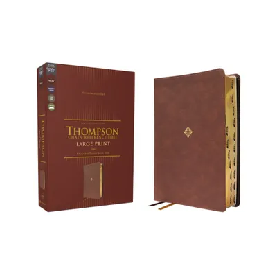 Nkjv, Thompson Chain-Reference Bible, Large Print, Leathersoft, Brown, Red Letter, Thumb Indexed, Comfort Print - by Zondervan (Leather Bound)