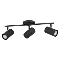 Calloway 3-Light Fixed Track Light Structured Black Finish Structured Black Shade - EGLO