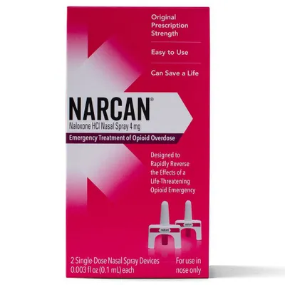 NARCAN Nasal Spray 4mg Single Dose Opioid Overdose Emergency Treatment - 2ct