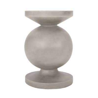 Cayce Outdoor Light Weight Concrete Round Side Table - Christopher Knight Home: Weather-Resistant, Pedestal Base, No Assembly Required