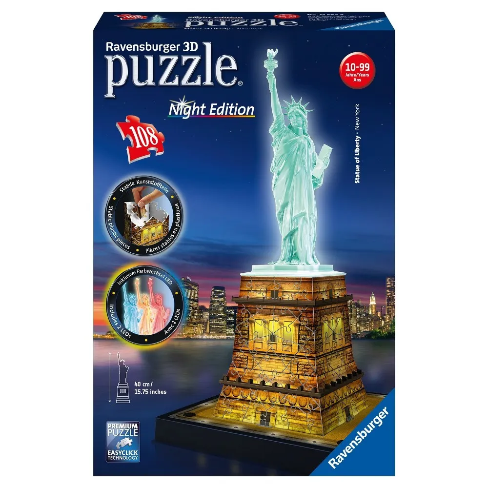 onderpand tot nu zwak Ravensburger Night Edition: Statue Of Liberty With 3D Puzzle 108pc |  Connecticut Post Mall