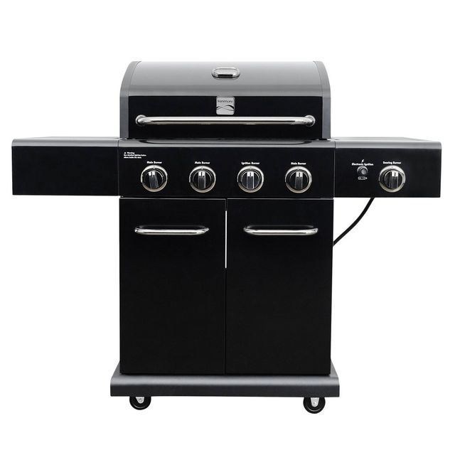 Kenmore 4-Burner Outdoor Gas BBQ Grill with Searing Side Burner PG-40409S0LB-1 : Propane, Patio Cooking, Porcelain Grates