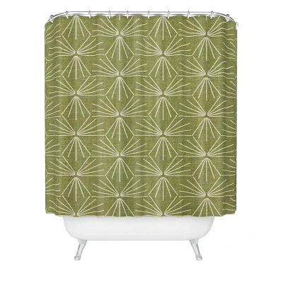 Deny Designs Holli Zollinger Sun Tile Green Shower Curtain