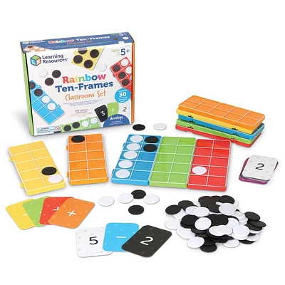 Learning Resources Rainbow Ten Frame Set