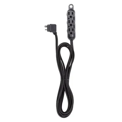 Globe Electric 12 3 Outlet Extension Cord Black: Indoor Electrical Cord, 16 AWG, ETL Listed, 13 Amp, 12 ft Length