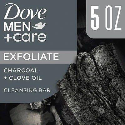 Dove Men+Care Exfoliate Plant Based Bar Soap - Charcoal & Clove Oil - 5oz