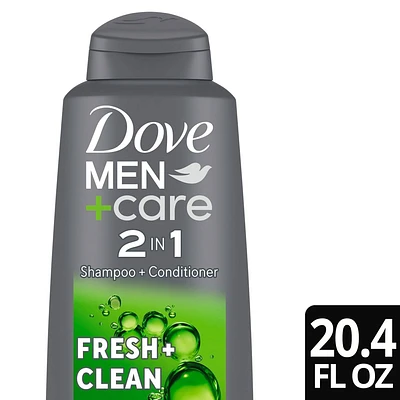 Dove Men+Care Fortifying 2-in-1 Shampoo and Conditioner for Normal to Oily Hair Fresh and Clean with Caffeine - 20.4 fl oz