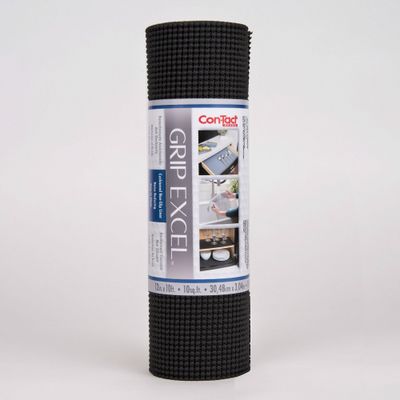 Con-Tact Excel Grip Black 12x10ft: Non-Adhesive Nonskid Shelf & Drawer Liner for Storage & Organization