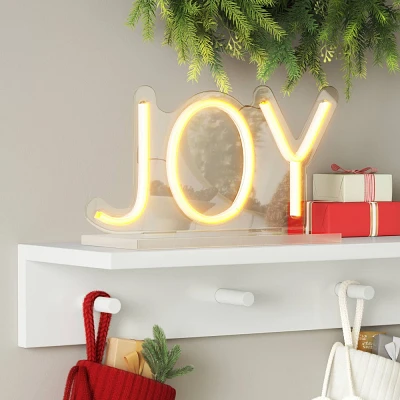 10.7x5.51 Christmas Joy Neon Acrylic Stand USB Powered - Wondershop