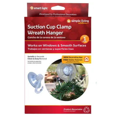 Simple Living Solutions Suction Cup Clamp Wreath Hanger