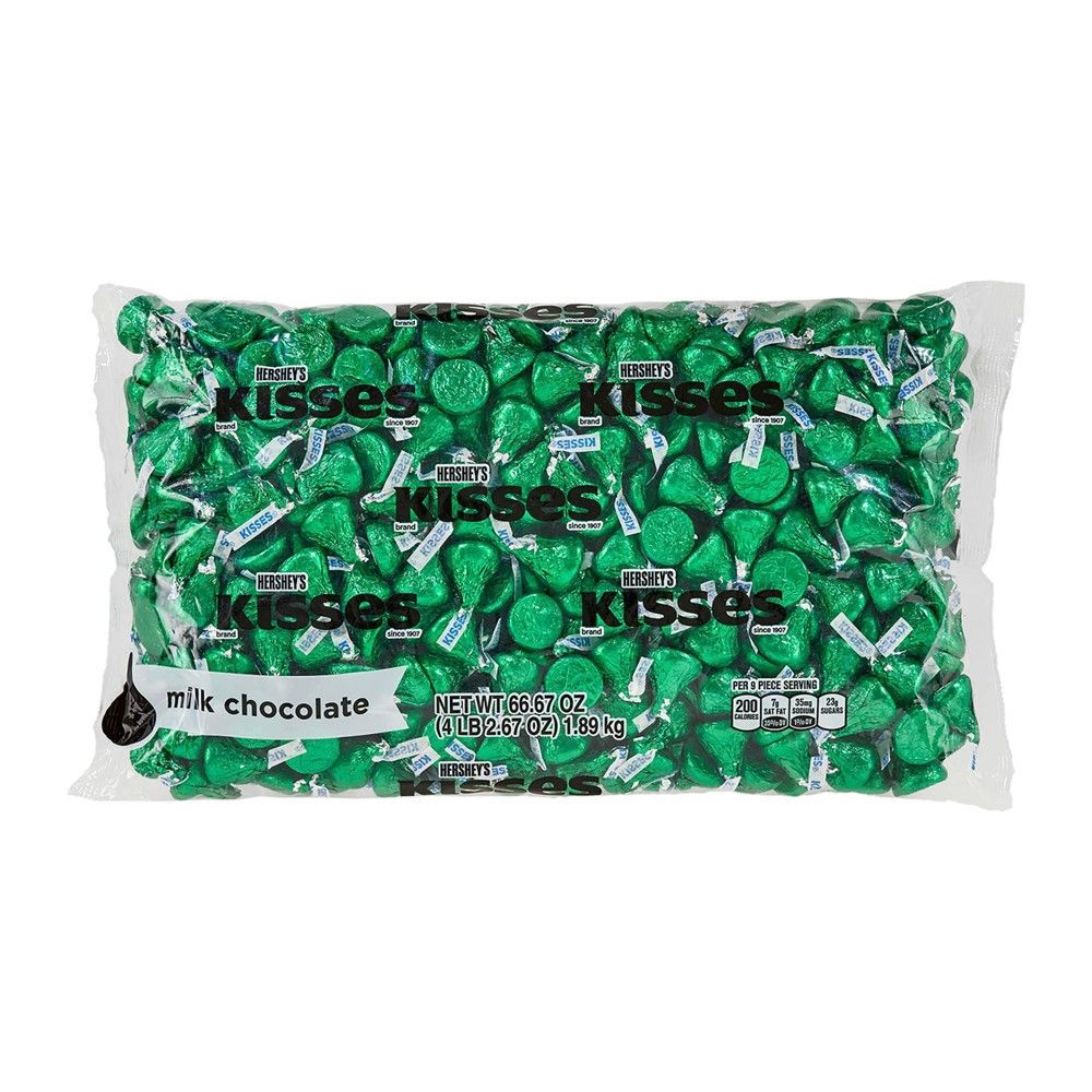 Kisses Green Milk Chocolates - 66.7oz