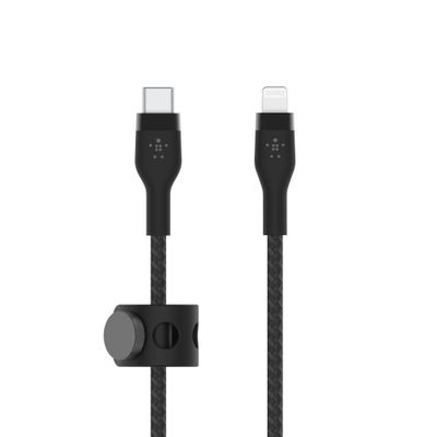 Belkin BoostCharge Pro Flex USB-C Lightning Connector 6.6 Cable + Strap - Black