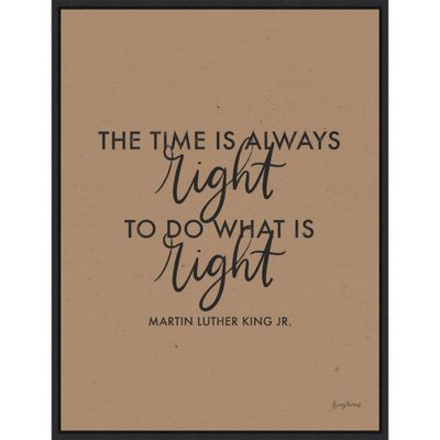 18 x 24 Words of Wisdom IV Black - The Time is Right by Becky Thorns Framed Canvas Wall Art Black - Amanti Art