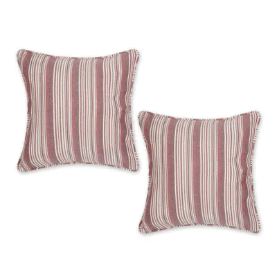 2pc 18x18 Herringbone Striped Recycled Cotton Square Throw Pillow Cover - Imports