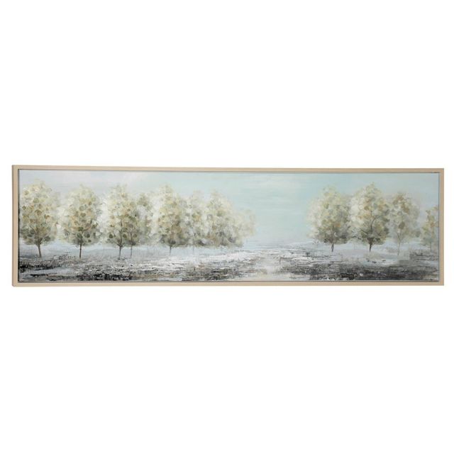 Canvas Tree Framed Wall Art with Silver Frame Blue - Olivia & May