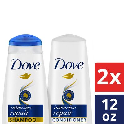Dove Beauty Nutritive Solutions Strengthening Shampoo and Conditioner for Damaged Hair Intensive Repair - 12 fl oz/2ct