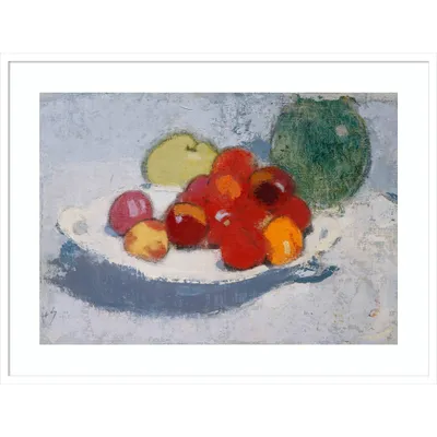 41 x 31 Still Life with Fruit by Helene Schjerfbeck Wood Framed Wall Art Print - Amanti Art: Giclee, Modern Decor, Hardwood Frame