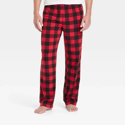 Men Buffalo Check Microfleece Holiday Matching Family Pajama Pant