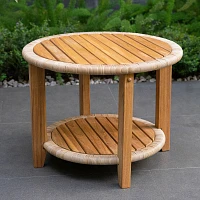 Cambridge Casual Seaside Teak Outdoor Side Table Teak Brown