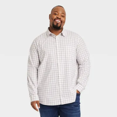 Men Big & Tall Long Sleeve Collared Button-Down Shirt