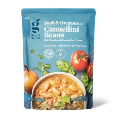 Basil & Oregano Cannellini Beans Microwavable Pouch - 10oz - Good & Gather