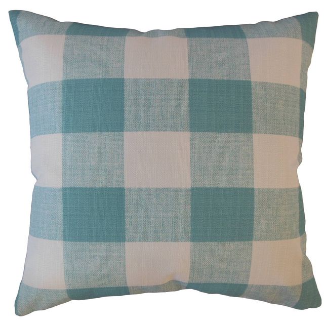 Plaid Square Throw Pillow - Pillow Collection: -Woven