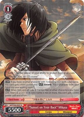 "Sunset on Your Back" Mikasa