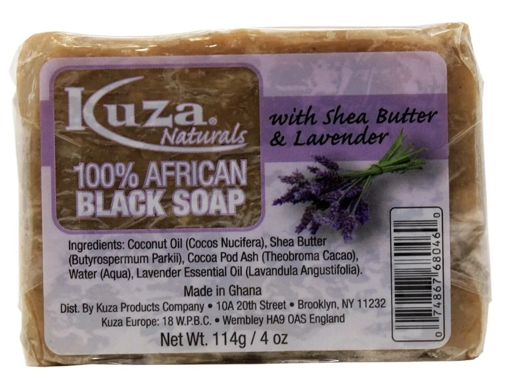 kuza Naturals Black Soap w/ Lavender 4oz