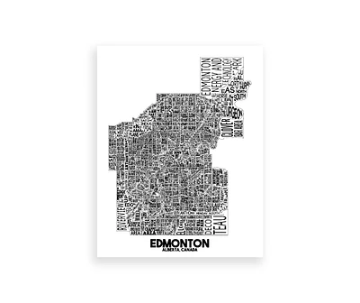 Edmonton Map - Damon D Chan Designs