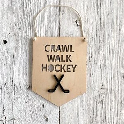 Crawl Walk Hockey 3D Wall Flags - Etch'd Designs