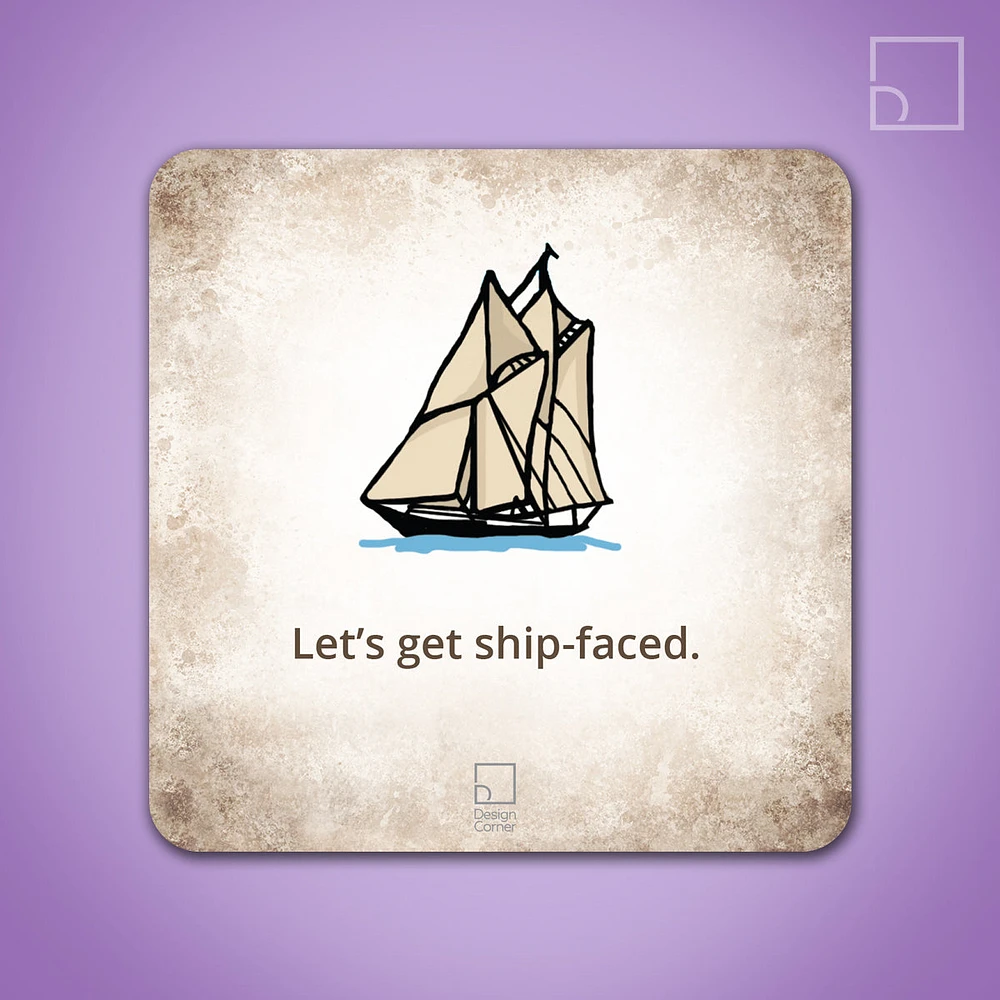 Ship Faced Coaster - Design Corner