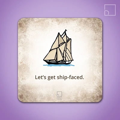 Ship Faced Coaster - Design Corner