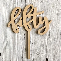 Fifty Engraved Cake Topper - Etch'd Designs