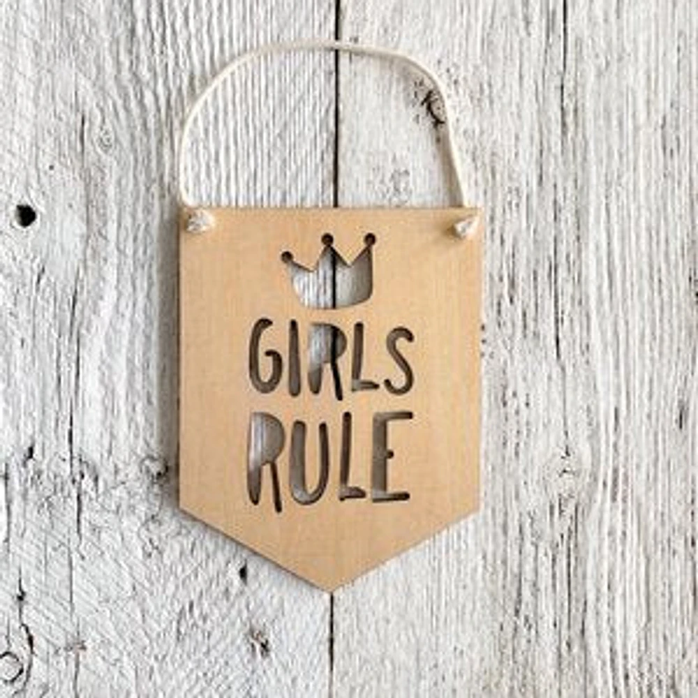 Girls Rule Wall Flag - Etch'd Designs