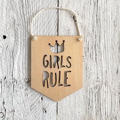 Girls Rule Wall Flag - Etch'd Designs