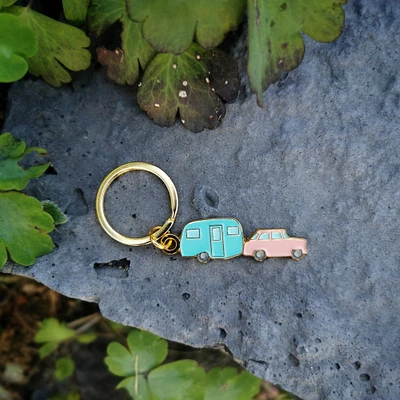 Happy Camper Keychain - Morse Code Love