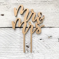 Mr & Mrs Wooden Cake Toppers - Etch'd Designs