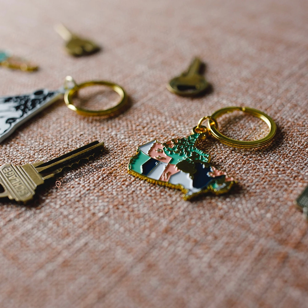 Canada Keychain - Morse Code Love