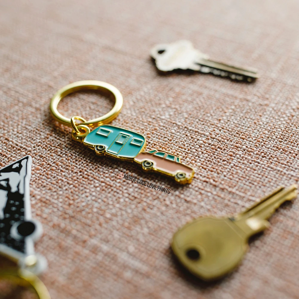 Happy Camper Keychain - Morse Code Love
