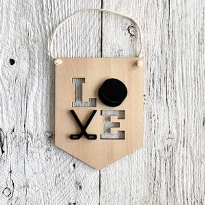 Love (Hockey) 3D Wall Flags - Etch'd Designs