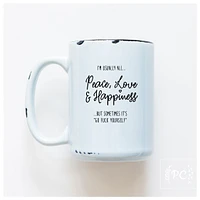 PEACE LOVE HAPPY - MUG - PRAIRIE CHICK PRINTS