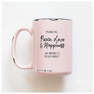 PEACE LOVE HAPPY - MUG - PRAIRIE CHICK PRINTS