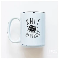 KNIT HAPPENS - MUG - PRAIRIE CHICK PRINTS