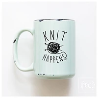 KNIT HAPPENS - MUG - PRAIRIE CHICK PRINTS