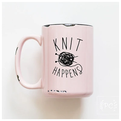 KNIT HAPPENS - MUG - PRAIRIE CHICK PRINTS