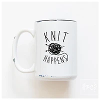 KNIT HAPPENS - MUG - PRAIRIE CHICK PRINTS