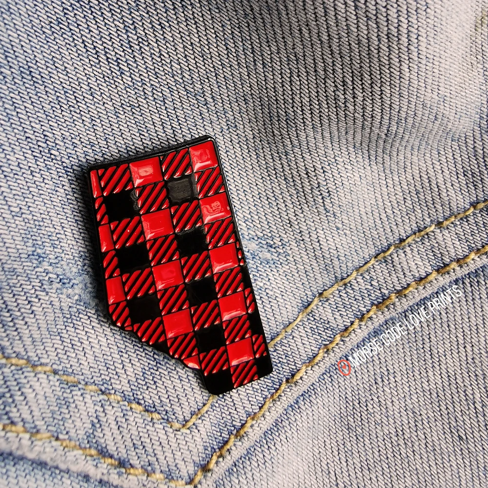 Plaid Alberta Pin - Morse Code Love Prints