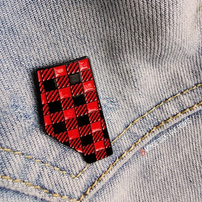 Plaid Alberta Pin - Morse Code Love Prints