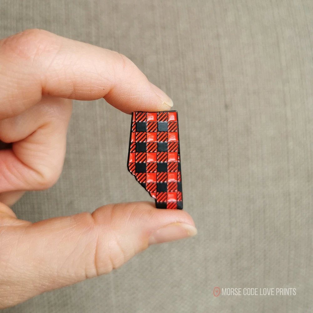 Plaid Alberta Pin - Morse Code Love Prints