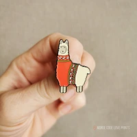 Sweater Llama Pin - Morse Code Love Prints